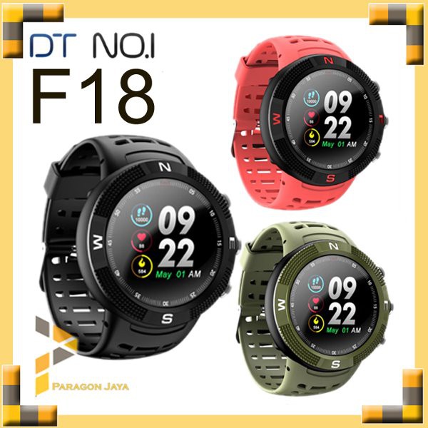 #GudangSatu - DT NO. 1 Smart Watch F18 - Sport Smartwatch F18 Heart Rate Red