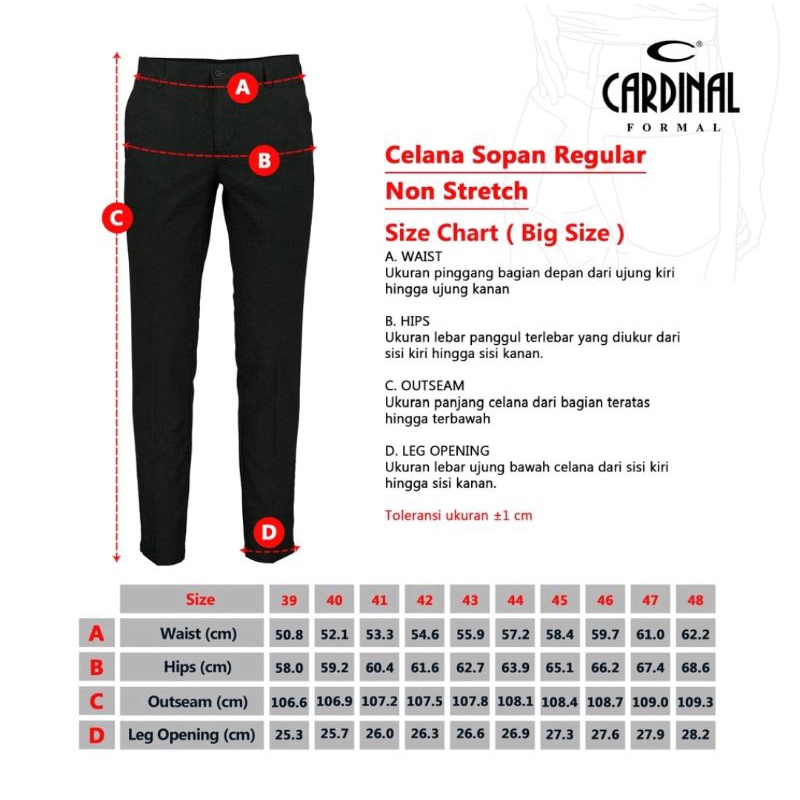 BIGSIZE CUCI GUDANG CARDINAL FORMAL 100% ORIGINAL Celana Kerja Pria Standar /Celana Cardinal Formal Regular / Cardinal Formal Bahan Tebal / Cardinal Celana Formal Panjang Pria Regular BIGSIZE