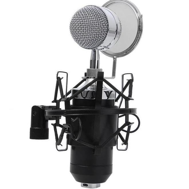 Fullset Mic Bm-8000 Original Taffware +Stand Arm+Audio Splitter Item Bagus