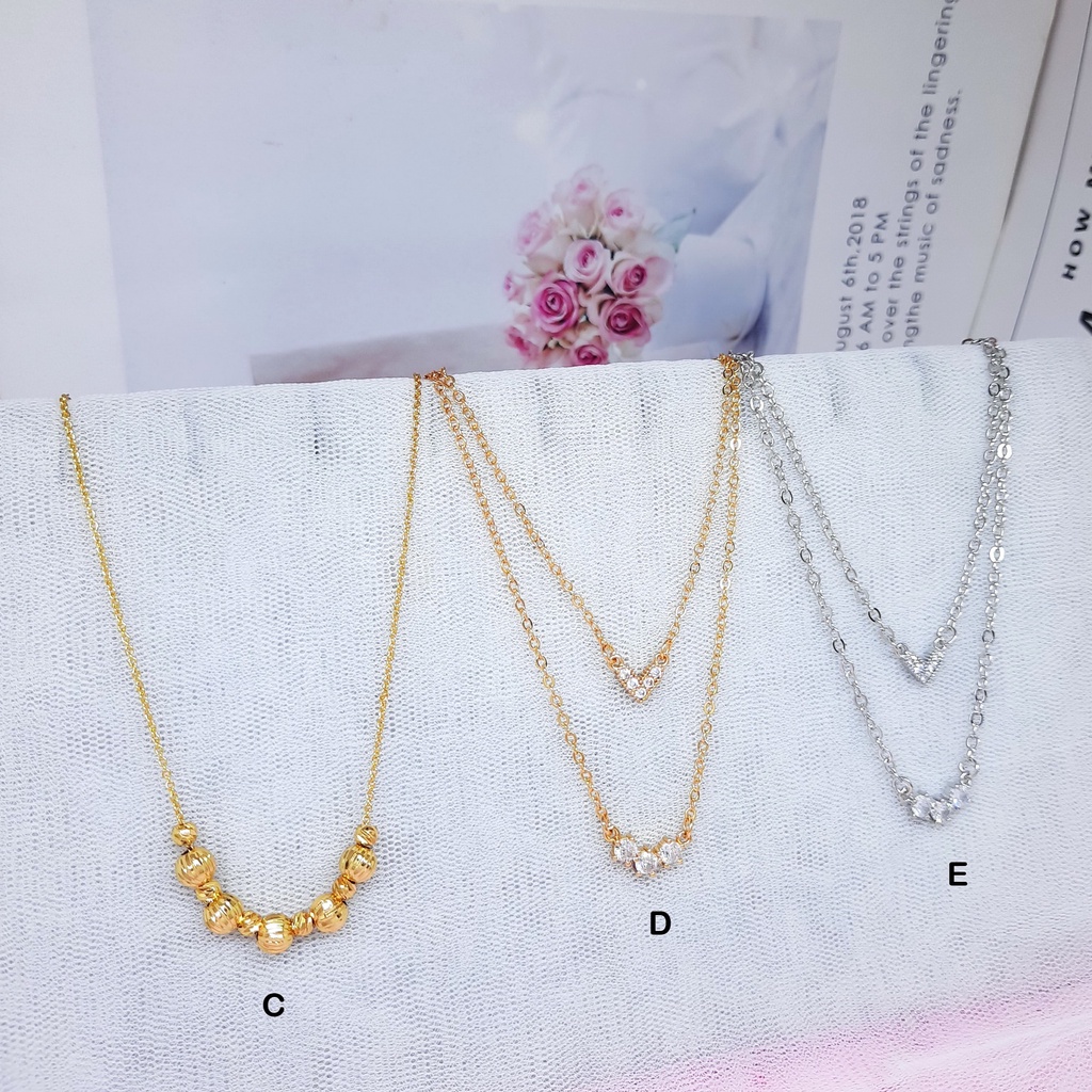 Kalung Layer Premium Xuping Bola Flower Bunga Lapis Emas - BN238