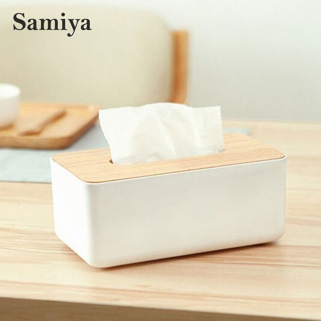 tissue box wooden cover toilet paper box solid wood / kotak box tissue kayu serbaguna