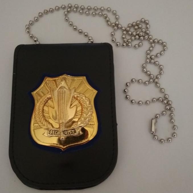Name Tag Id Card Dompet Kalung Lencana Kta Security Satpam Kulit Bagus Terlaris