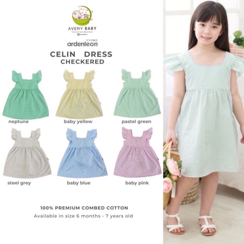 CELIN E DRESS/ DRESS ANAK PEREMPUAN / Checkered/ kotak kotak