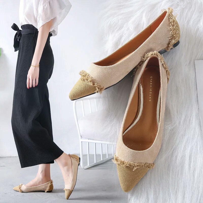 Sepatudari Karin Flatshoes wanita sepatu balet rumbai KR-FS0036