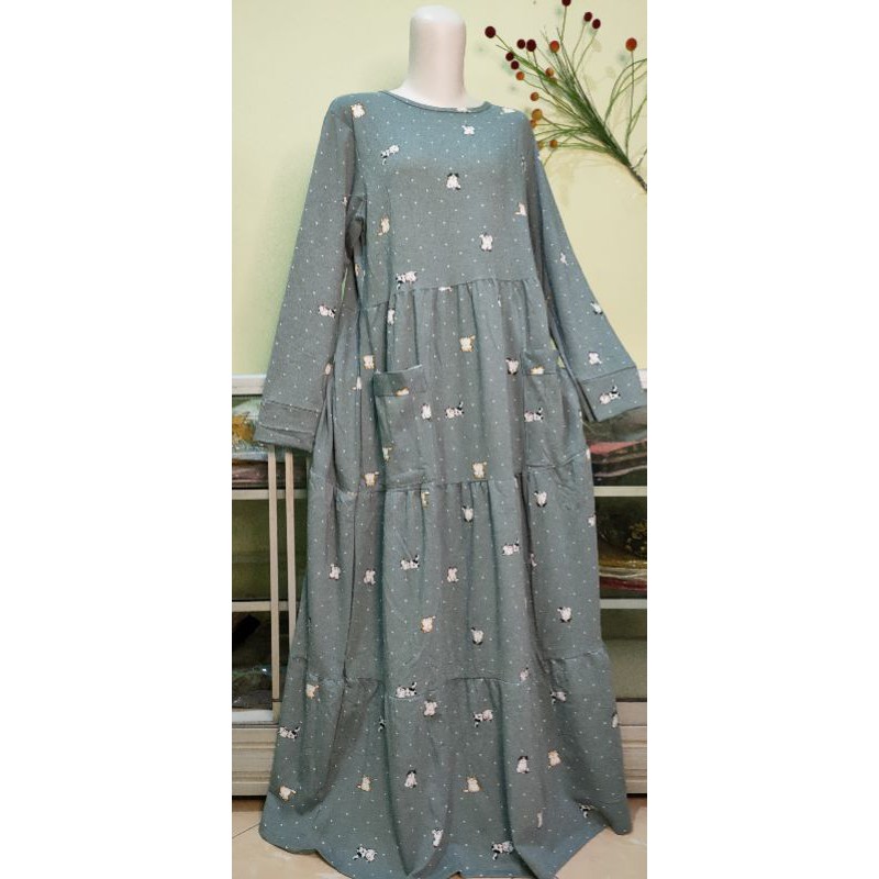 GAMIS KAOS/ORI by BUNCA/BAHAN BABYTERRY IMPORT PREMIUM/MOTIF SAPI/