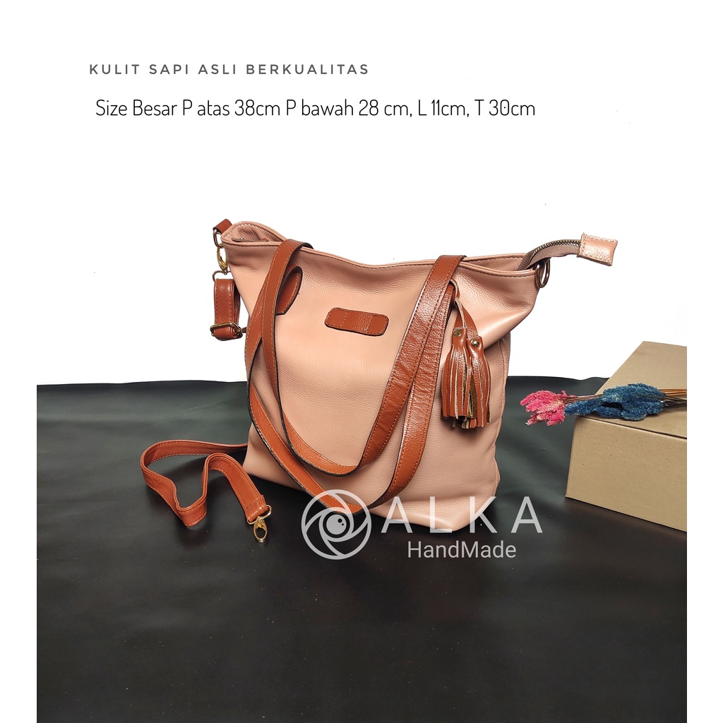 Tas Kulit Garut Tas Wanita Selempang Jinjing Size Besar