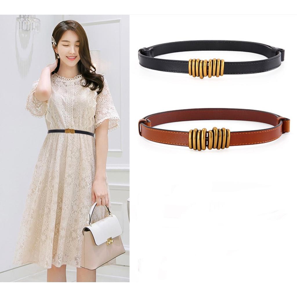 VENDI - Belt Wanita Premium Ikat Pinggang Simple Waistband Sabuk Tali Pinggang "Roll"