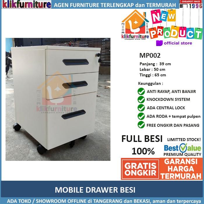 

Filling Cabinet Mobile Drawer Laci Dorong Filing Cabinet Besi 3 Laci + Roda Mp002
