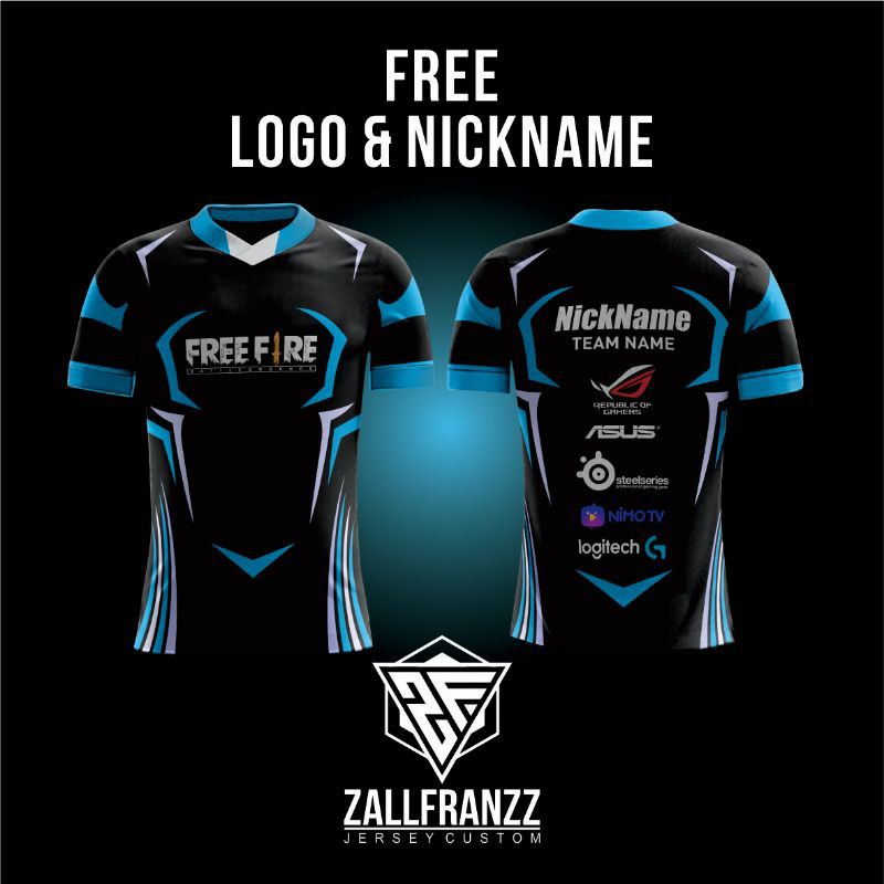 Jersey Baju Kaos Gaming Costum MLBB PUBGM Free Fire AOV CODM