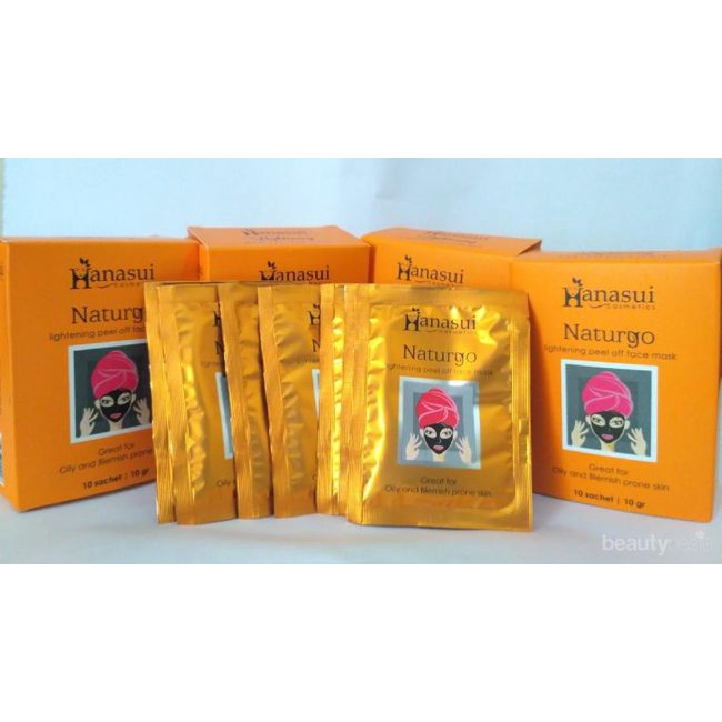 MASKER WAJAH HANASUI NATURGO LIGHTENING PEEL OFF FACIAL MASK ( BPOM ) ORIGINAL