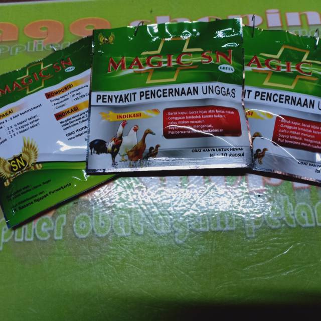 magic sn hijau obat ayam burung  pencernaan herbal jamu crd sasana ngapak 1bks 10capsul