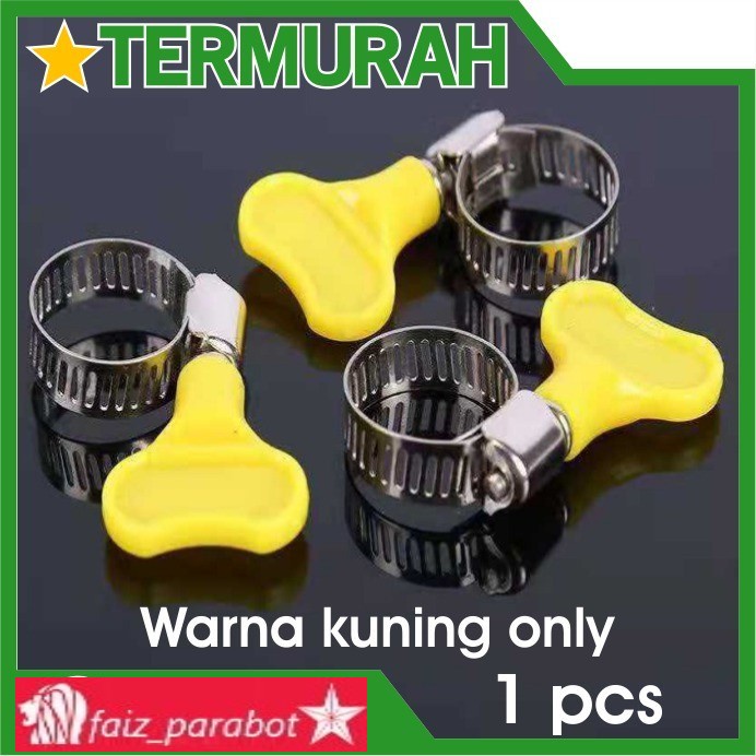 KLEM SELANG GAS LPG AIR PENGUAT kuping hose clamp putar ring clam besi stainless pengencang winn elpiji universal 7/8 7/8&quot; inch