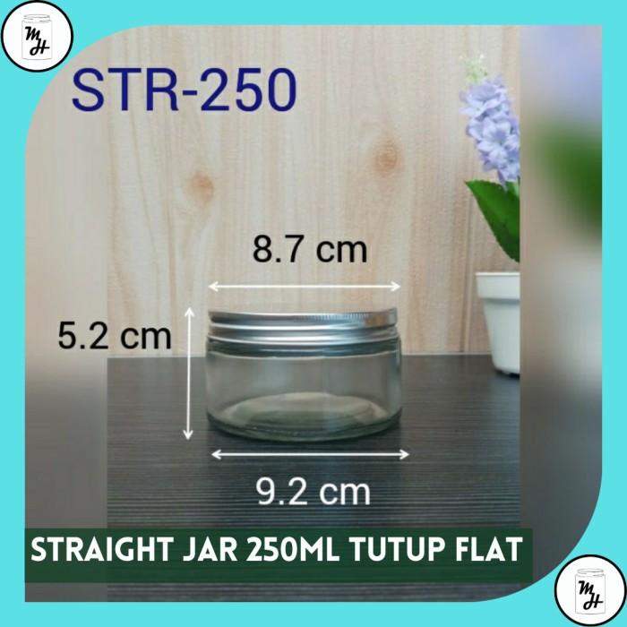 Toples Grosir Straight Jar Toples Kaca Pendek 250 Ml Tutup Ulir Silver