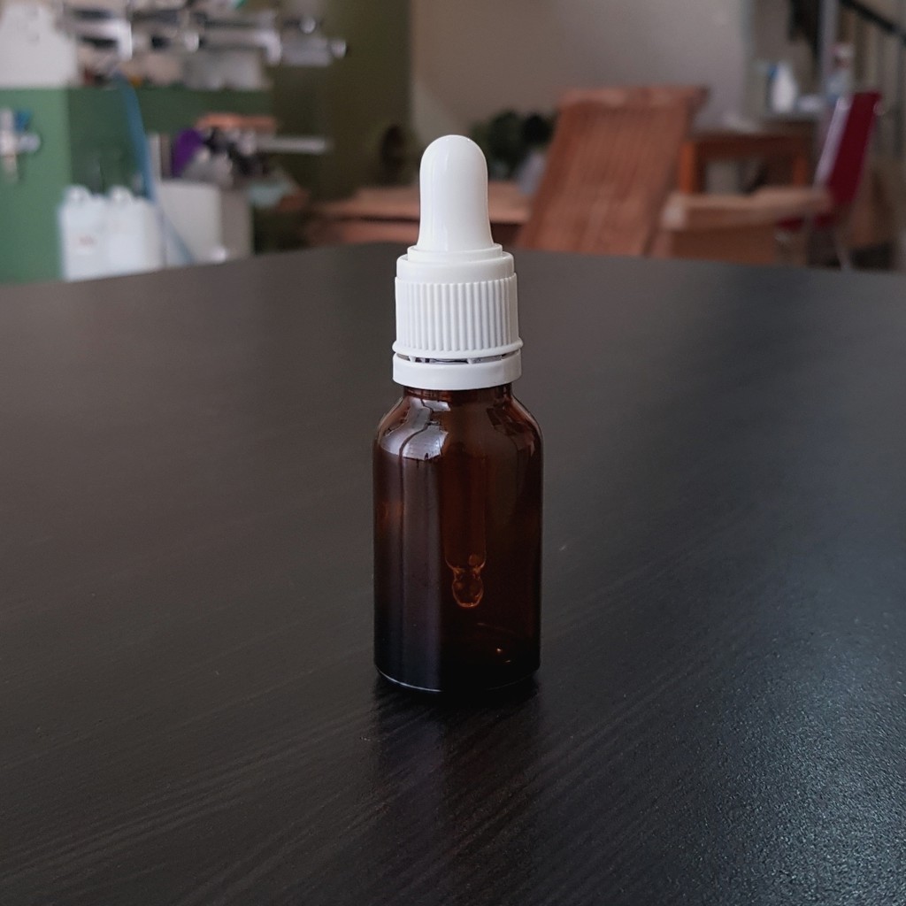 botol pipet kaca 15ml amber coklat / botol tetes / serum 15ml