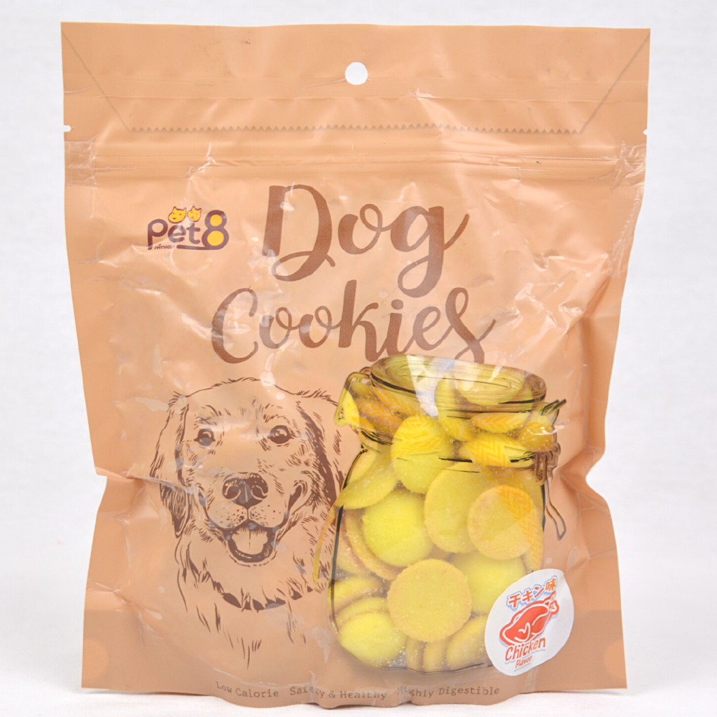 

PET8 Snack Anjing Dog Cookies BUTTON Chicken 300g