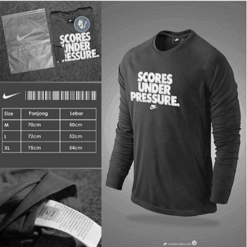 KAOS BAJU LENGAN PANJANG FASHION BRANDED SPORT PRIA WANITA NIKE SCORES