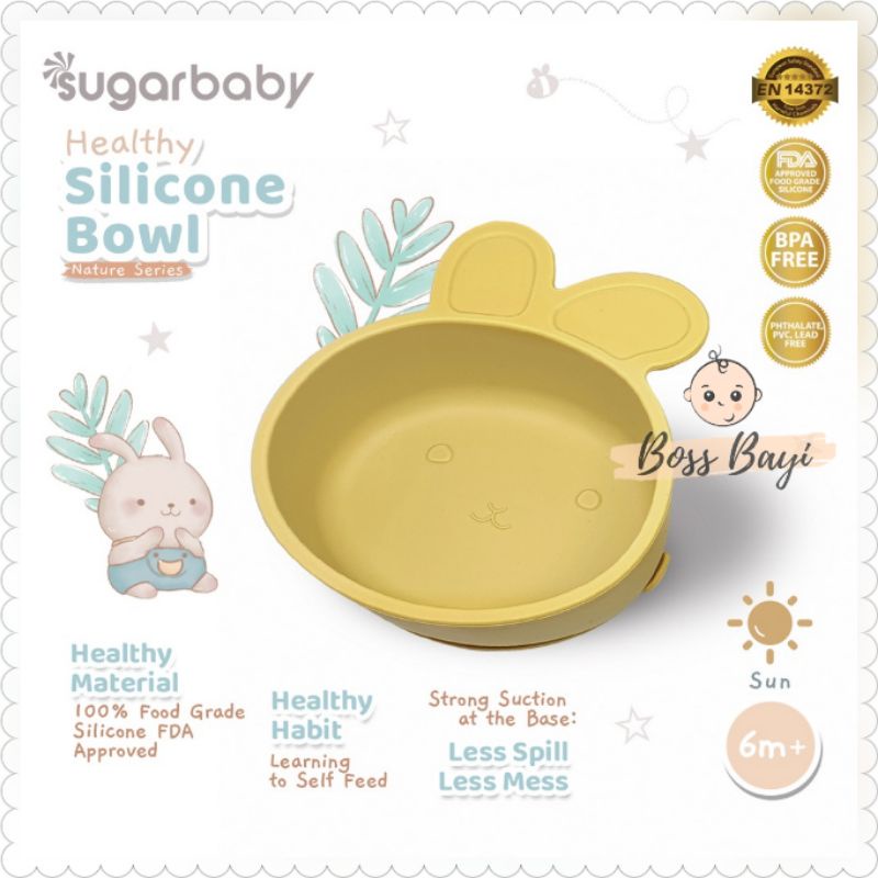 SUGARBABY Healthy Silicone Bowl Nature Series / Mangkok Bayi Anak Silikon Sugar Baby