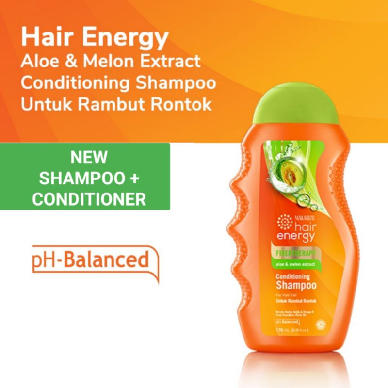 Shampoo Makarizo Hair Energy Texture Experience 330ml &amp; 170ml RAMBUT KETOMBE LEPEK KUSAM KERING BERCABANG Conditioning Sampo Aloe &amp; Melon Shampo Kondisioner ORIGINAL BPOM