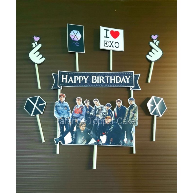 Jual Topper Kue Ulang Tahun Exo Toper Kue Ultah Korea Shopee Indonesia