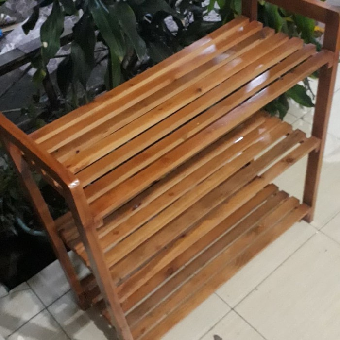 RAK rak sepatu kayu jati belanda