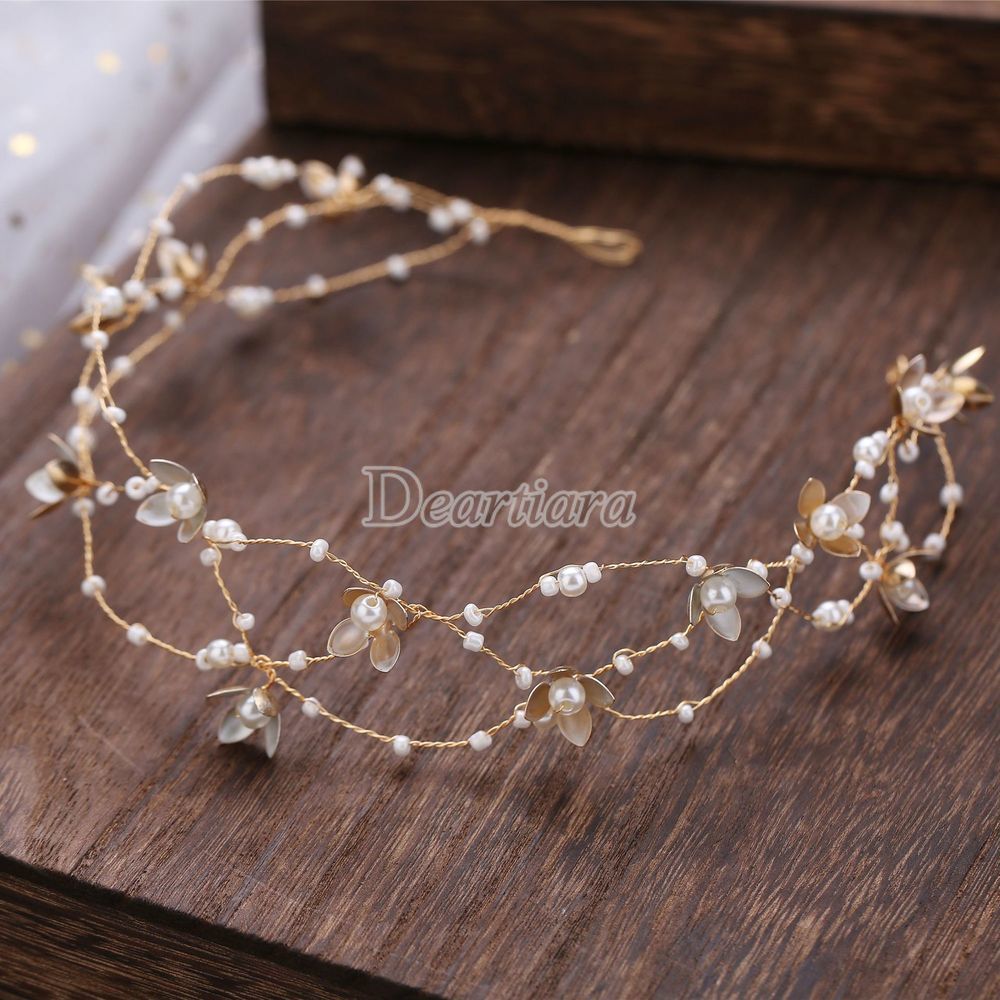 Korean Wedding Decoration High-end Handmade Flower Beaded Bridal Headdress Headband