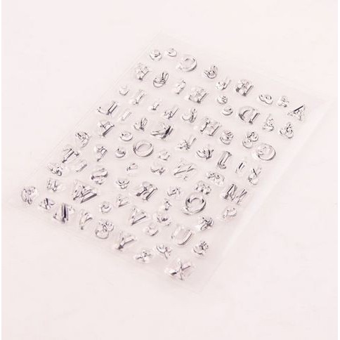 Clear Stamp (Stempel Transparan/Bening) - Three Kind Letters Font