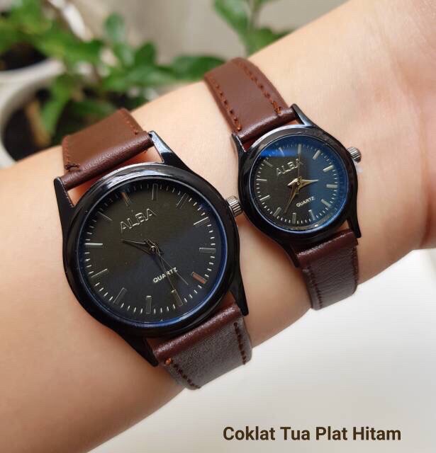 ［Ready Stock］Jam tangan couple kulit kaca biru ready 6warna jam pria wanita fashion kulit  S1071