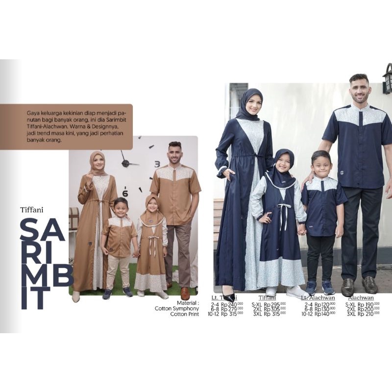 Sarimbit Family Premium Mutif Sarimbit Tiffani  by Mutif|Gamis Sarimbit Navy|Sarimbit Terbaru 2022|S
