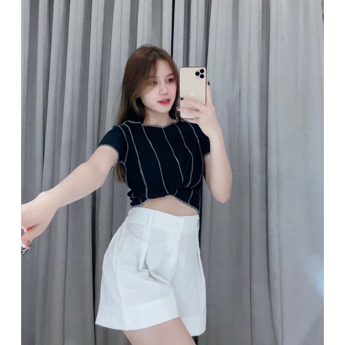 Knit garis top | Korea knit crop top 1711