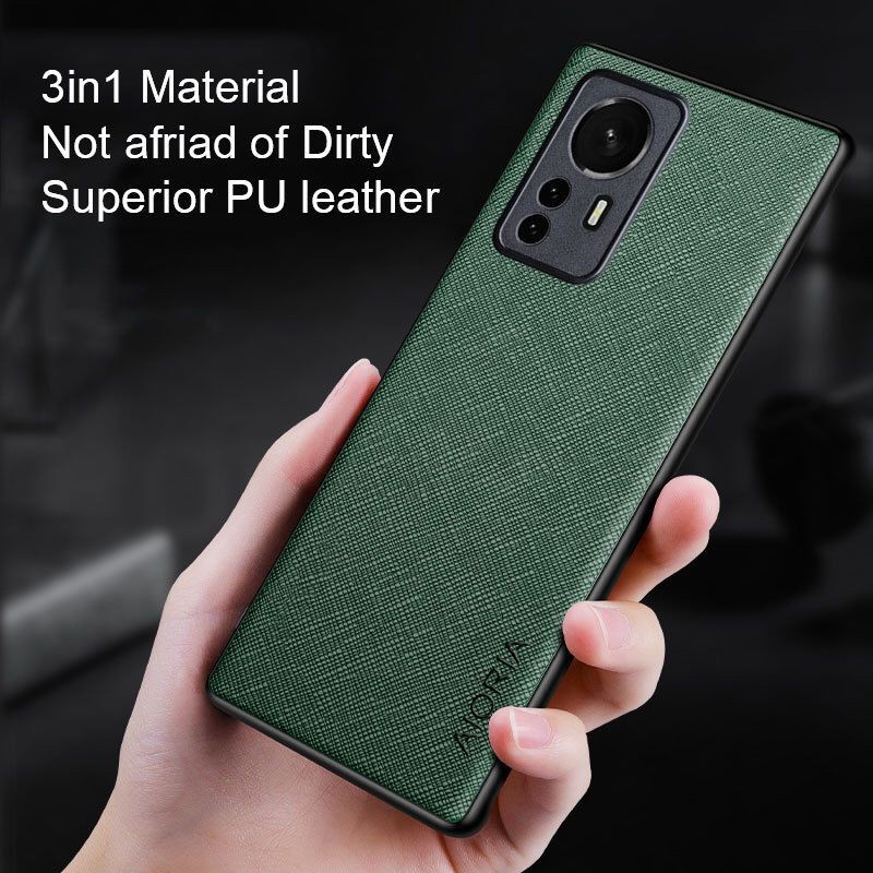 XIAOMI 12 / XIAOMI 12 LITE / XIAOMI 12 PRO COVER SOFT CASE CANVAS CROSS PATTERN SILICONE SOFTCASE - XIAOMI 12PRO BLACK