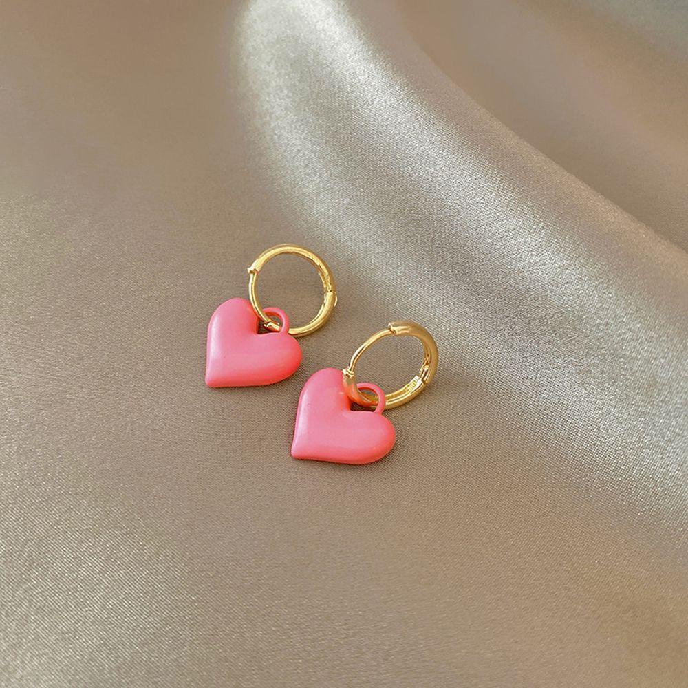 Needway Anting Hoop Perempuan Peri Jepang Perancis Lucu Bentuk Hati Anting Menjuntai Manis