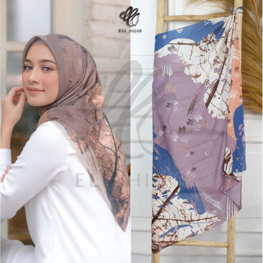 Hijab segiempat denay ell motif (pohon series)