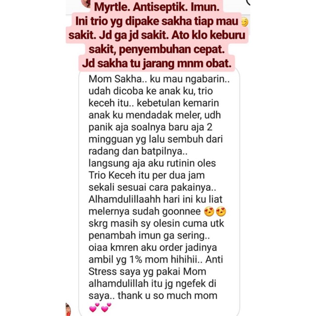 MYRTLE Essential Oil + Evoo / minyak zaitun / herbal alami anak / pelega nafas tenggorokan hidung