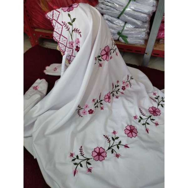 MUKENA TERUSAN DEWASA, MUKENA KATUN BORDIR / MUKENA KATUN MIKRO