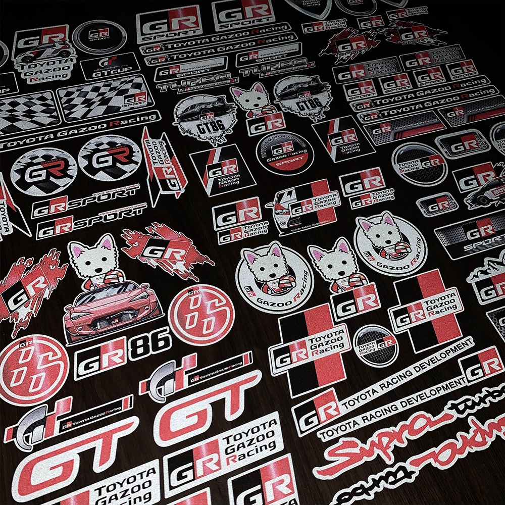 Stiker Motif Toyota GR GAZOO Racing Untuk Dekorasi Helm Motor Yaris Supra 86 RAV4 Vitz Camry