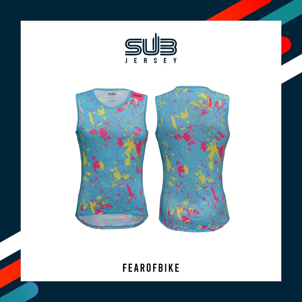 Baselayer Splash Blue SubJersey Base Layer Jersey Sepeda Sub Jersey