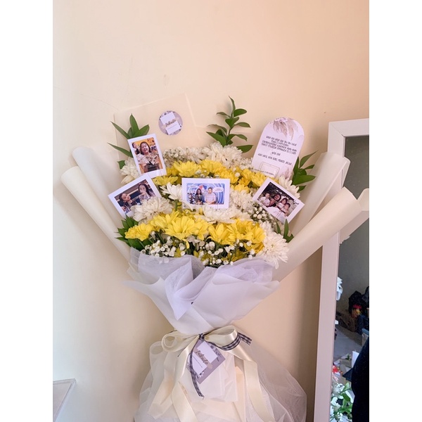 (GRAB ONLY) FRESH FLOWER BOUQUET WITH PHOTOS - BUNGA ASLI