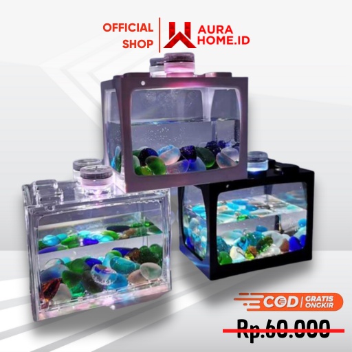 Aquarium Mini Lego Block with White LED / Aquarium Akuarium Aquascape Hias Hiasan Meja Ikan Cupang H
