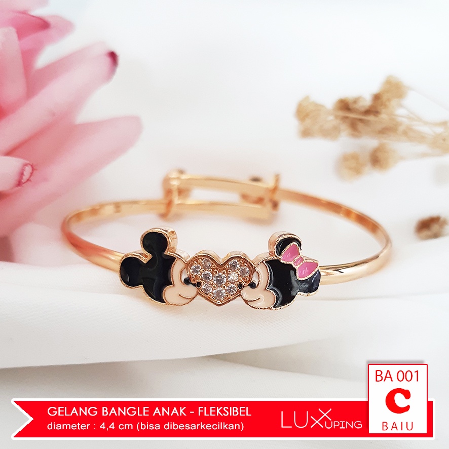 BA 001 Gelang Anak Xuping Perhiasan Set Lapis Emas Bangkok Anak Mini Tikus Hello Kitty Luxx Xuping