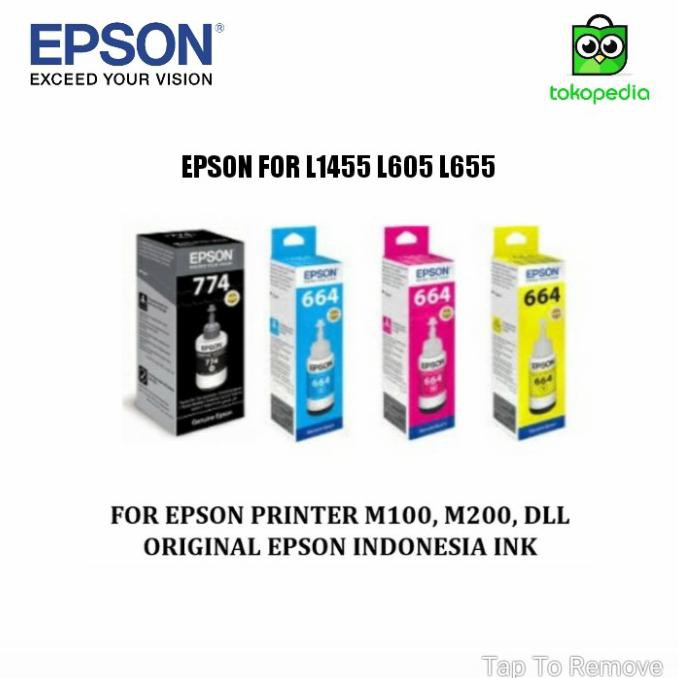 Tinta Epson L605 L655 L1455 Original Paketan 4 Warna | Elektronik | Printer | Tinta Printer