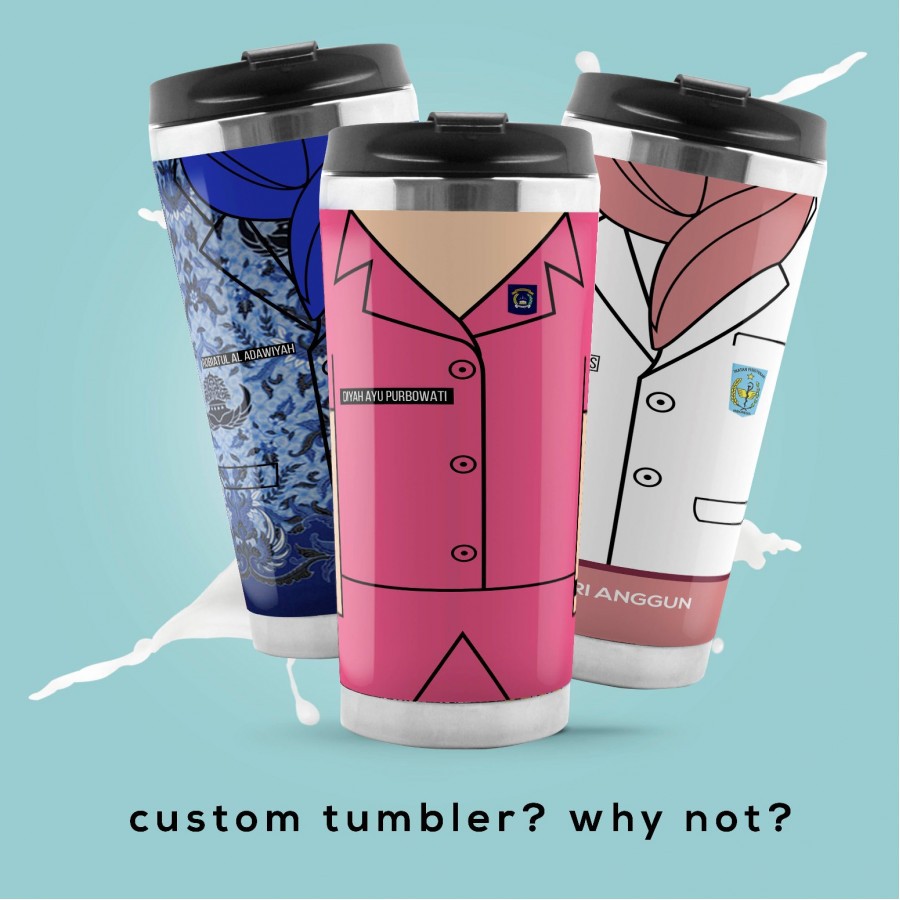 Tumbler Custom Satuan - SERAGAM PNS BHAYANGKARI DOKTER ( bisa desain sendiri / free +nama)