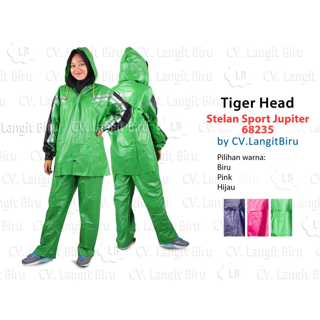 Jas Hujan Sport Jupiter 68235 Tiger Head. Stelan Jaket Motor Rain Coat Diskon