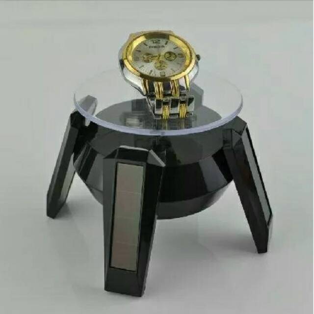 Meja Display pameran tampilan putar yang dilengkapi 4 LED