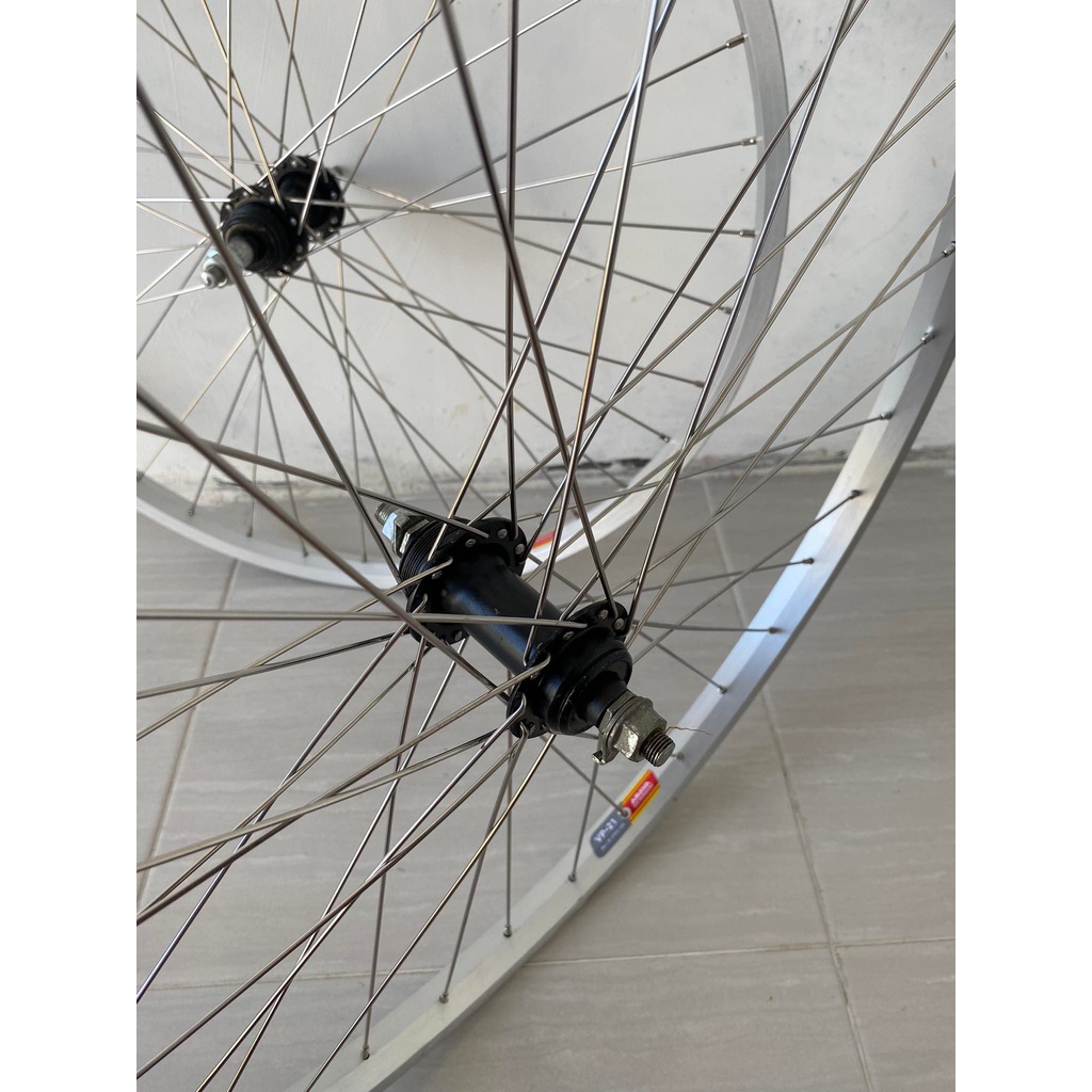 Wheelset Velg Araya 26 MTB Federal Original set Silver Wheel set rakitan sudah setelan ruji 26 x 1.50 1.75 2.10 1.95 1.90 V brake Cakram Depan dan belakang siap pakai