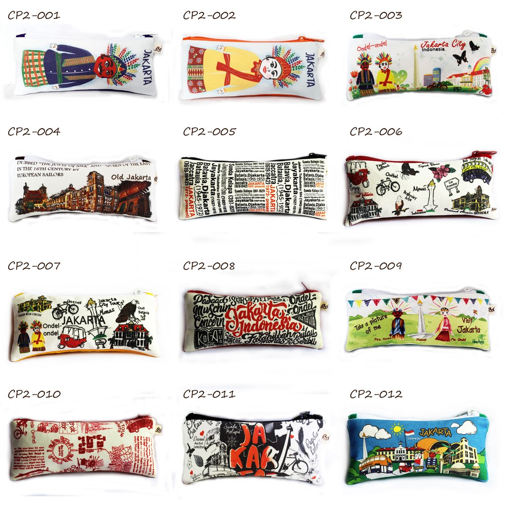 

Pouch Tempat Pensil Kanvas Souvenir Oleh oleh Khas Jakarta (CP2)