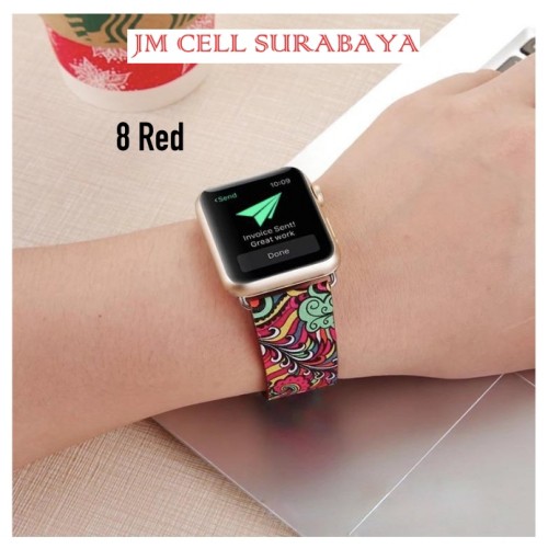 Tali Jam Tangan Strap Batik Untuk Apple Watch 38mm 40mm 42mm 44mm