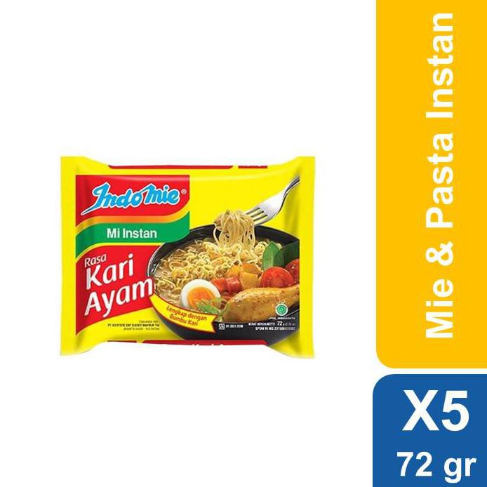 

Ready Stok Indomie Kari Ayam Bawang Grg New 72G X5