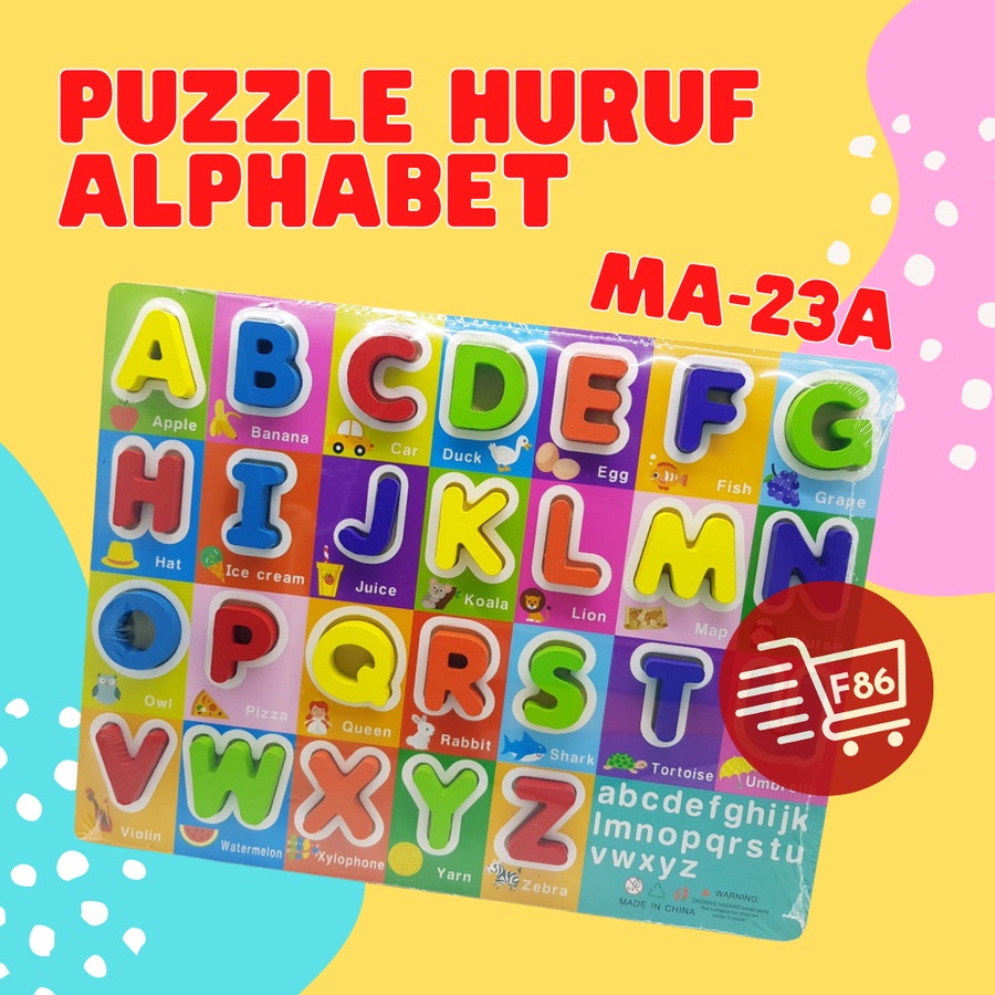 Puzzle Kayu Abjad Alphabet Huruf Angka Hijaiyah Murah / Chunky Puzzle Hijaiyah / Mainan Edukasi Anak Puzzle Kayu Huruf Hijaiyah