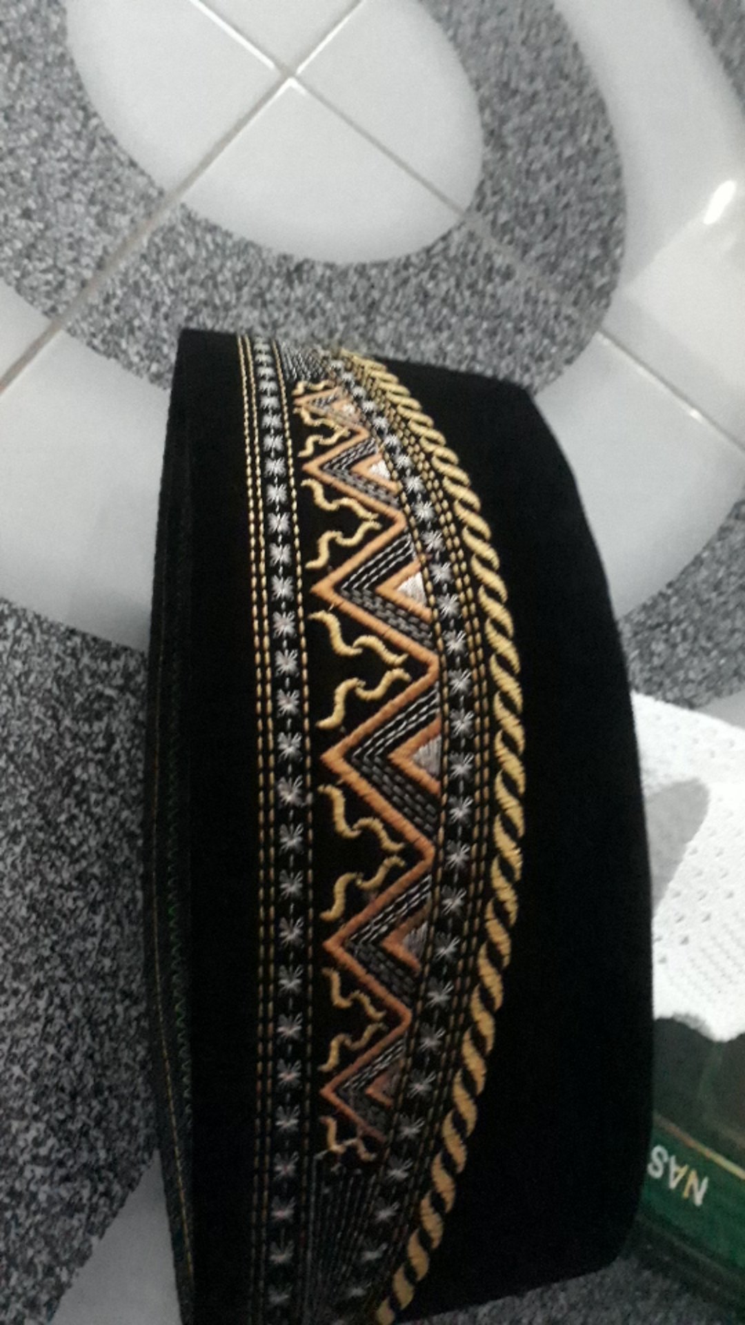 Peci Songkok Bordir Motif Batik Biru Coklat Peci Kopiah Dewasa Kopyah Anak Murah