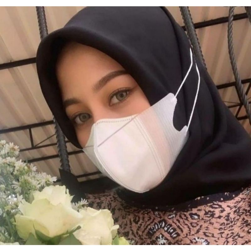 MASKER DUCKBILL HIJAB EARLOOP 3PLY /DUCKBILL HIJAB KEREN GARIS/DUCKBILL EARLOOP-8